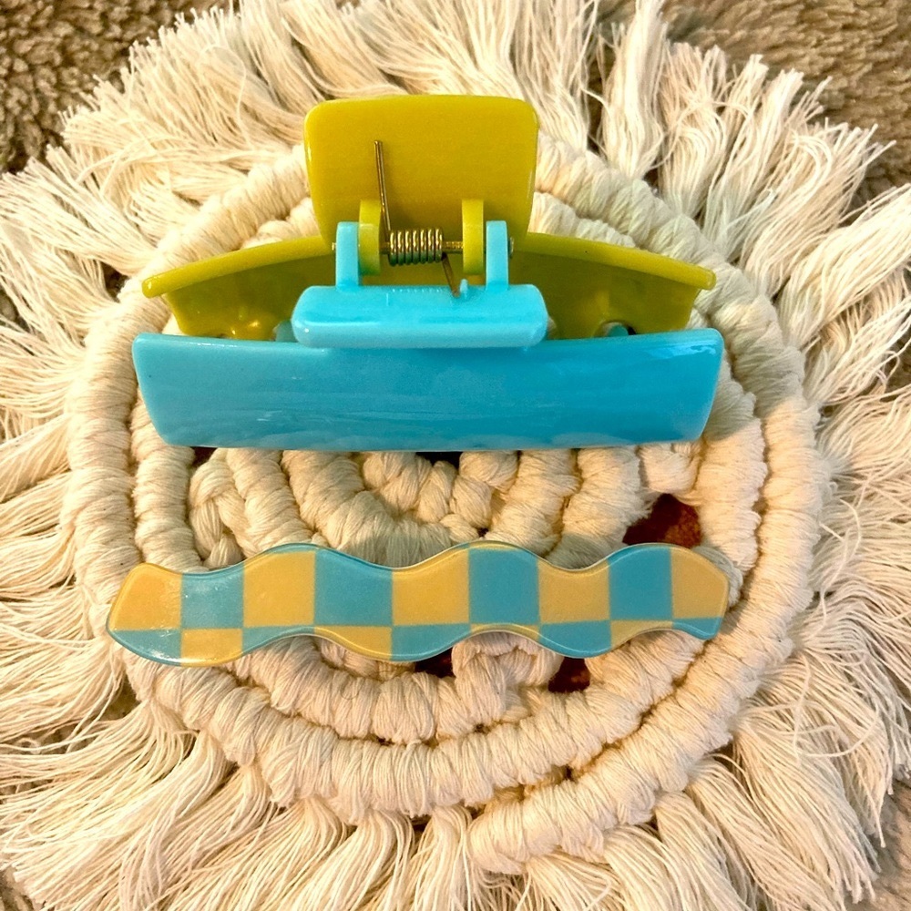 NWOT | Cute Barrette & Clip Hair Accessories | Green & Blue